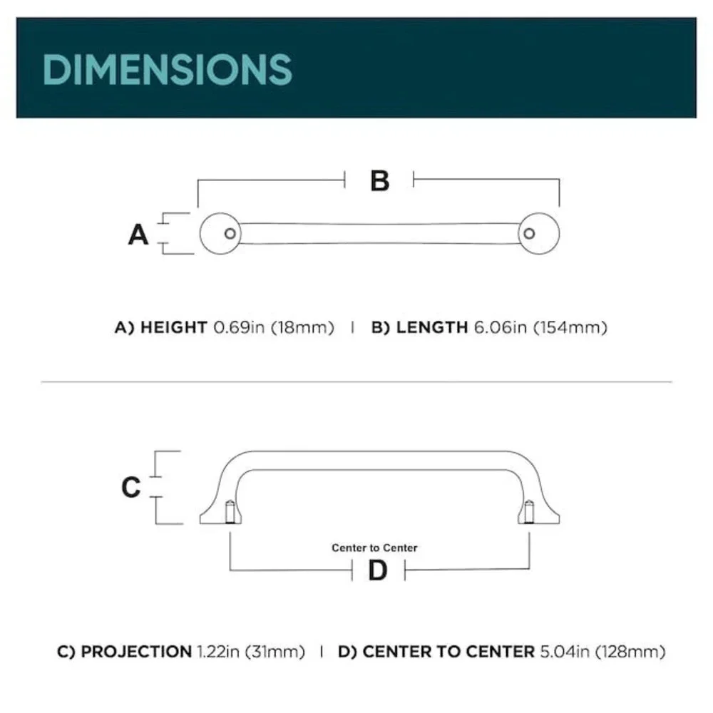 Origin 21 Emma 5-1/16-in 128mm Center to Center Champagne Bronze Drawer Pull 2pk